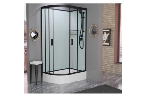 Душевая кабина Frank 120х80 правая черная стекло матовое - 3
