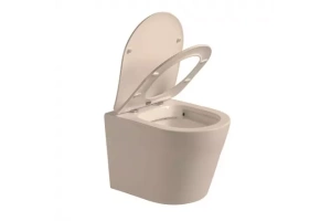 Подвесной унитаз Vincea Piatti бежевый матовый с сиденьем микролифт - 3