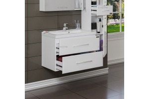 Тумба с раковиной подвесная Санта Омега 70 белый - 2