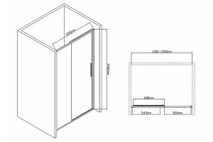 Душевая дверь Vincea Slim-U 120 хром стекло прозрачное - 2