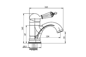 Смеситель для раковины Boheme Tradizionale Nero хром (241) - 2