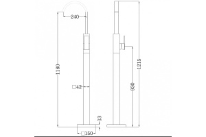 Смеситель для раковины напольный Abber Wasserfall розовое золото матовое - 3