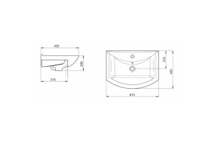 Мебельная раковина Санта Стандарт 60 см (Грация60) - 3