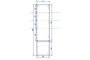 TECHNO Шкаф подвесной, фасады асимметричные, АЙС Какао 400x300x1600, AM-Techno-1600-AC-SO-FC305-L - 3