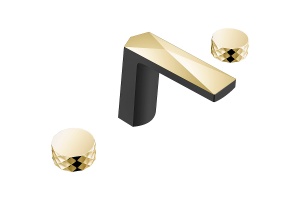 Смеситель для раковины Boheme Venturo черный матовый золото