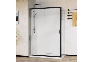 Душевой уголок Vincea City 120х90 профиль черный стекло прозрачное