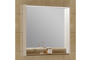 Зеркало-шкаф Aquaton Капри 80 с подсветкой белый-темное дерево - 2