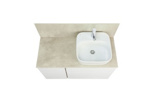 Столешница под раковину Aquaton Мишель керамогранит 100 бежевый - 2