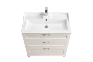 Тумба с раковиной напольная Aquaton Леон 80 белый - 2