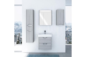 Шкаф-пенал AQUATON Сильва L дуб фьорд, с бельевой корзиной - 2