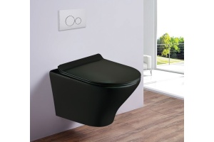 Унитаз подвесной Esbano Aster с сиденьем микролифт, черный матовый (ESUPASTEBM)