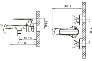 Смеситель BelBagno Gello GEL VASM CRM для ванны с душем - 2
