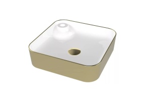 Раковина накладная Bien Flame 42 золото - белый