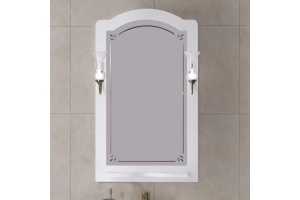 Зеркало с полкой Opadiris Лоренцо 60 белый матовый