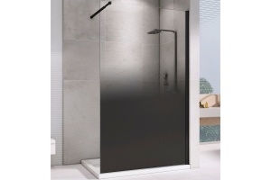 Душевая перегородка Abber Immer Offen 100 черная стекло тонированное
