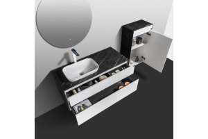 Тумба с раковиной Black&White Universell 120 черно-белая - 3