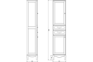 Шкаф-пенал ValenHouse Эллина 41.5 см (E40_ККRБ) - 3