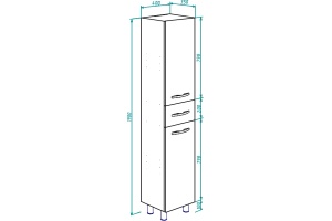 Шкаф-пенал Bellezza Анкона 40 R с бельевой корзиной - 3