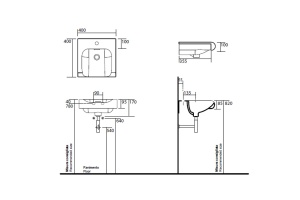 KERASAN Inka Project Раковина INKA 40x40x35,5 с 1 отв под смеситель,цвет белый (не продаем без базы 911001) - 2