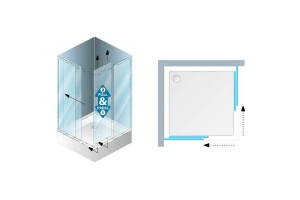 Душевой уголок Kolpa San Eco Quat 90х90 хром стекло прозрачное - 2