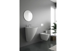 Унитаз подвесной Bien Mineral со смесителем функцией биде сиденьем микролифт белый  - 2