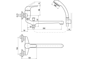 Смеситель для ванны Rav Slezak Sazava хром (SA057.5/1) - 2