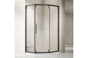 Душевой уголок Vincea Show 100x100 профиль черный стекло прозрачное
