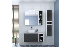 Модуль для шкафа Aquaton Брук 30 белый-темное дерево - 3