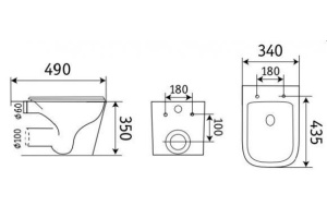 Подвесной унитаз Ceramalux белый (5171MW) - 2