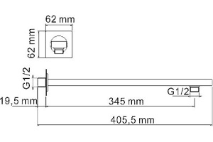 Кронштейн для верхнего душа Wasserkraft Exter A110 - 2