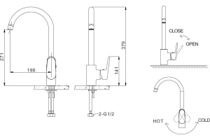 Смеситель Bravat Pure F7105161C для кухонной мойки - 3