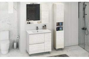 Зеркало-шкаф Comforty Верона 90 дуб белый - 3