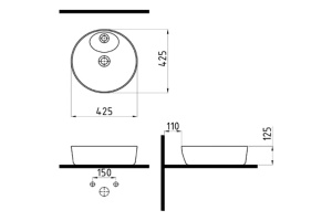 Раковина накладная Bien Flame 43 белый матовый - 2
