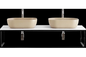 Столешница под раковину BelBagno с двумя отверстиями белый - 2