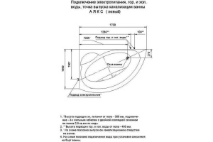 Акриловая ванна Акватек Аякс 2 R с фронтальным экраном - 2