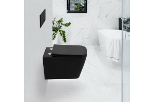 Унитаз подвесной BelBagno Ardente c крышкой, черный матовый - 3