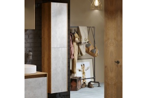 Шкаф-пенал Aqwella 5 stars Mobi 35 дуб балтийский, бетон светлый - 2