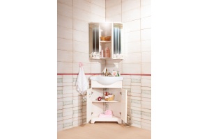 Зеркало-шкаф Бриклаер Кантри 60 бежевый дуб, с балюстрадой - 3