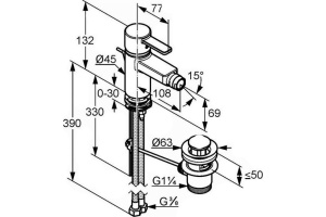 Смеситель для биде Kludi  белый, хром (385309175) - 3