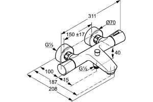 Термостат Kludi Zenta для ванны с душем 351010538 - 2