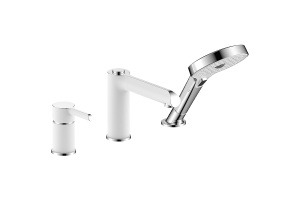 Смеситель на борт ванны Gappo белый хром