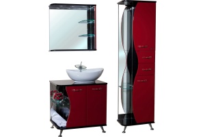 Зеркало Bellezza Рио 70 R красное с черным - 2