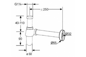 Сифон для раковины Kludi 101050500 - 2