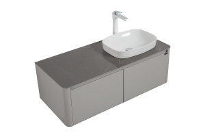 Тумба с раковиной Black&White Universell 120 серая глянцевая - 2