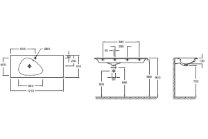 Мебельная раковина Jacob Delafon Nouvelle Vague 121х51 см, кашемир, 1 отверстие для смесителя EXAP112-Z-MK4 - 3