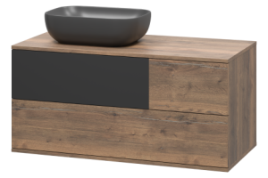 Тумба под раковину Misty Коломбо 100 левая темное дерево - черный