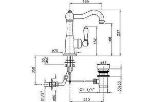 Смеситель для раковины Nicolazzi  бронза (3452BZ75C) - 3