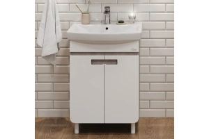 Тумба с раковиной Onika Харпер 55 белый/мешковина (105557) - 2