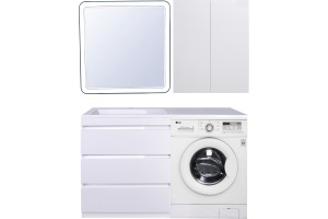 Тумба с раковиной Style Line Даллас 140 люкс, белая - 3