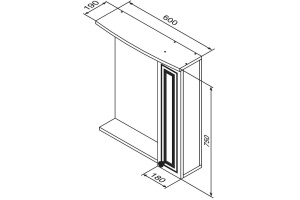 Зеркало-шкаф Damixa RedBlu Palace One 60 R - 3
